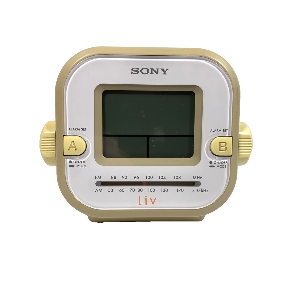 Sony Dream Machine Liv Dual Alarm Digital Clock-Radio ICF-C180 AM/FM Beige-White